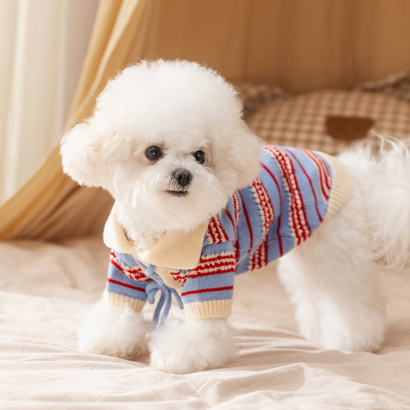 Sweaters Cold Weather Dog Striped Pullover Warm Knitted Pet