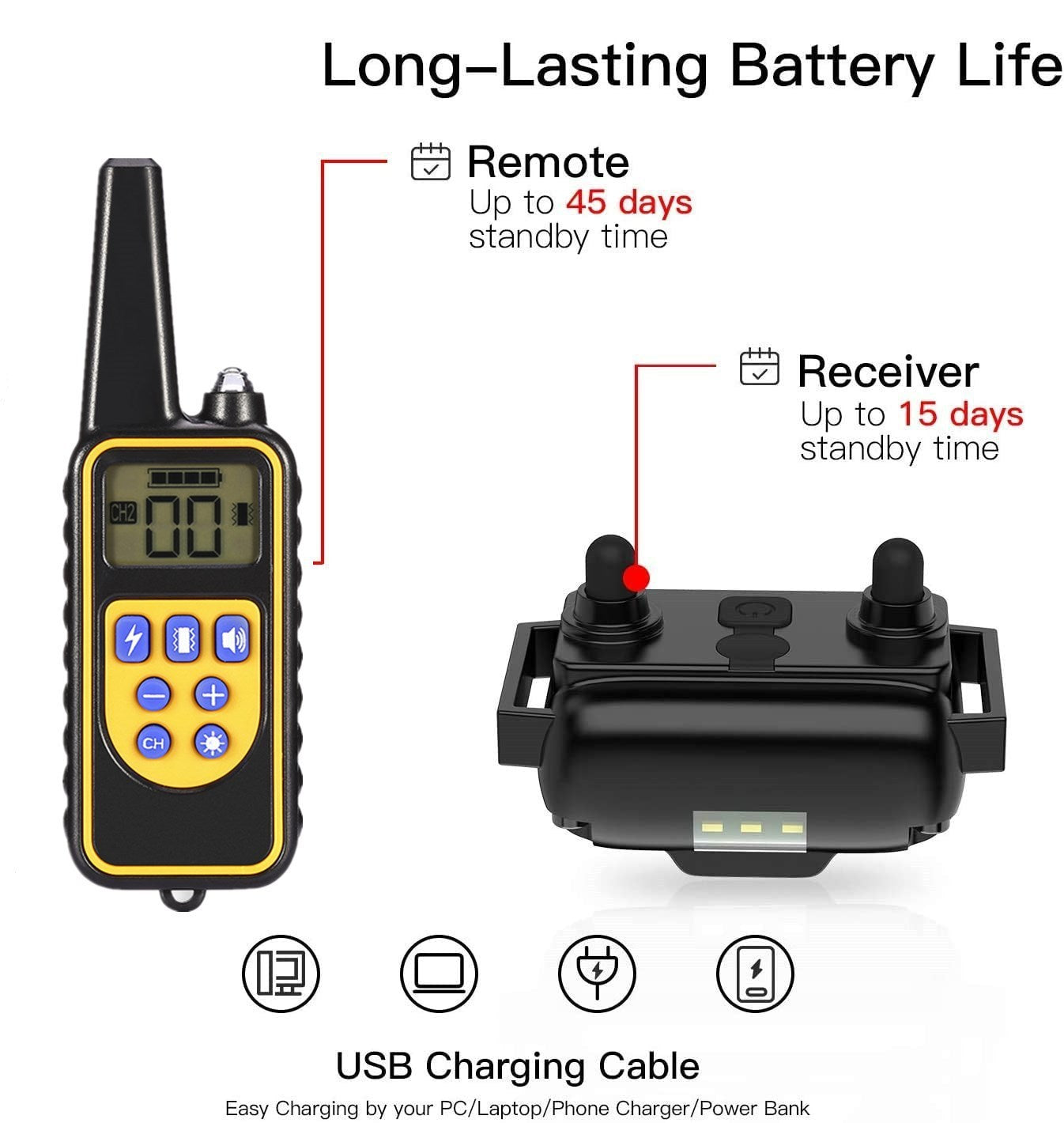 Dog Trainer Bark Stopper Electric Remote Control Trainer Vibration