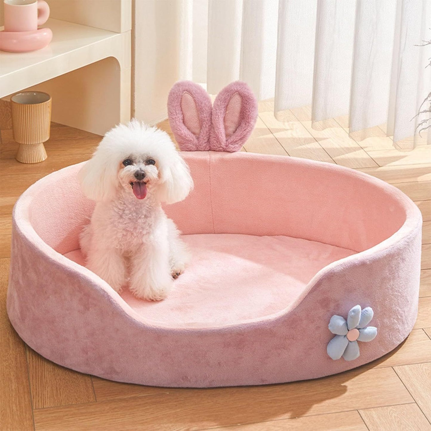 Cute Princess Dog Bed Pink Pet Bed Detachable Washable