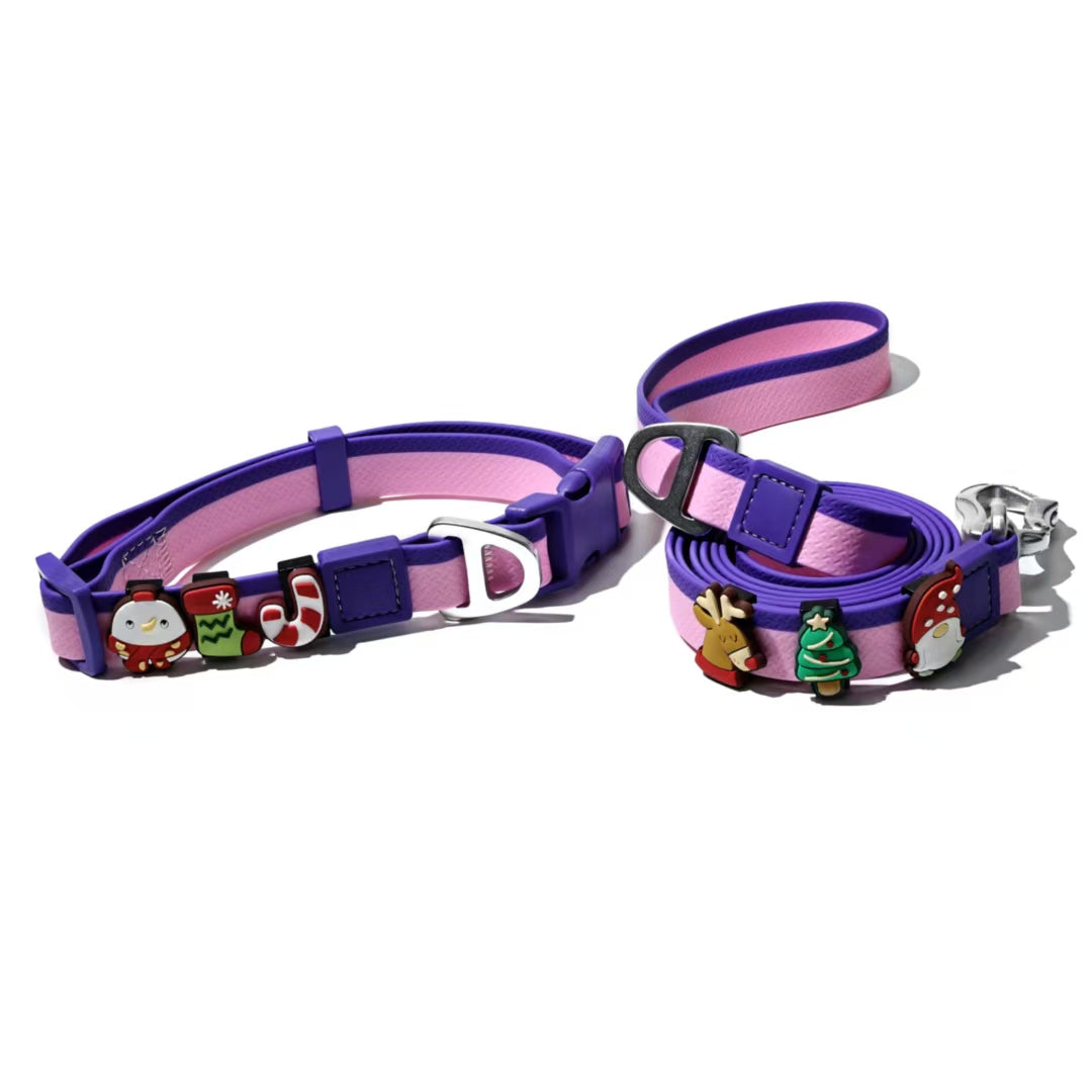 The New Dual-Color Embossed Pet Leash Set