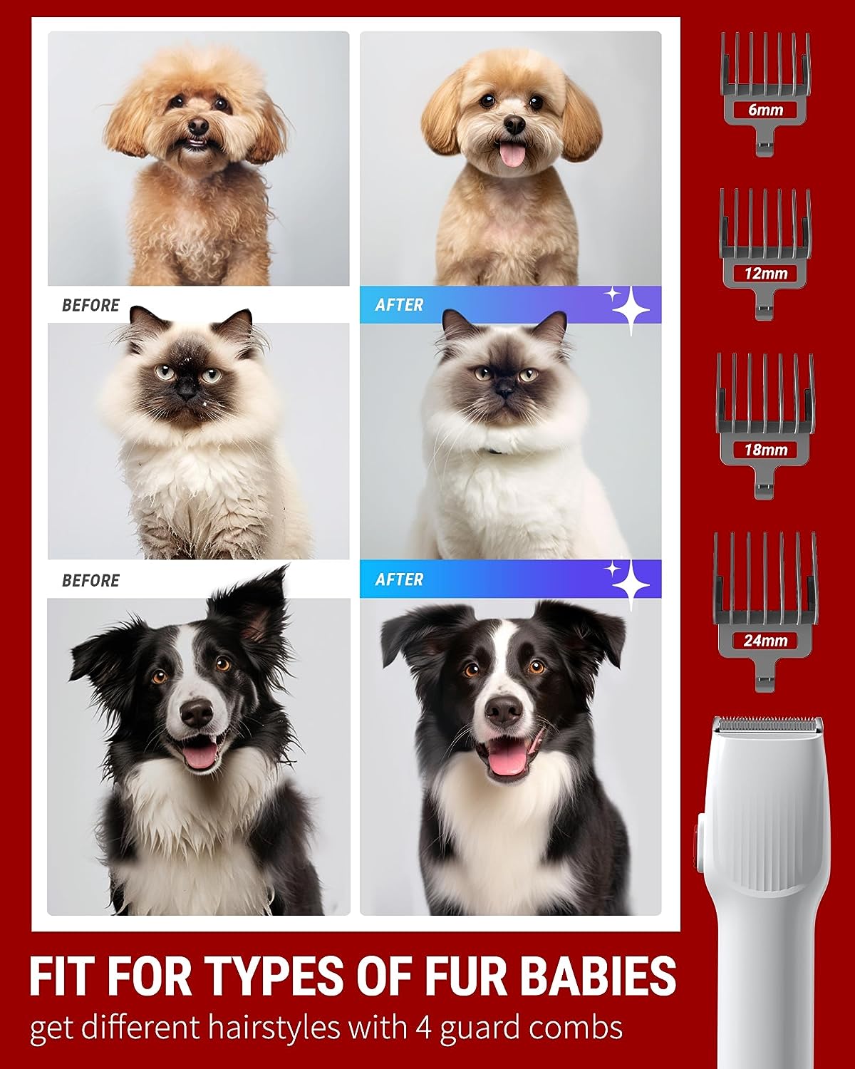 Pet Hair Vacuum For Shedding Grooming With Dog Clipper