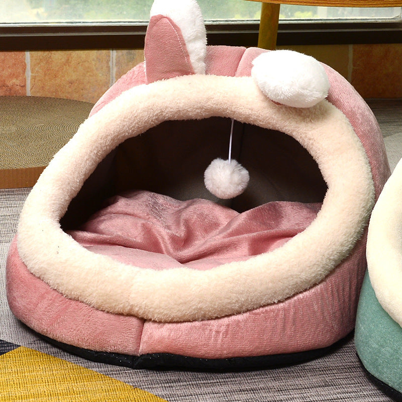 Dog Cat Bed All Season All-purpose Pet Nest Semi Closed