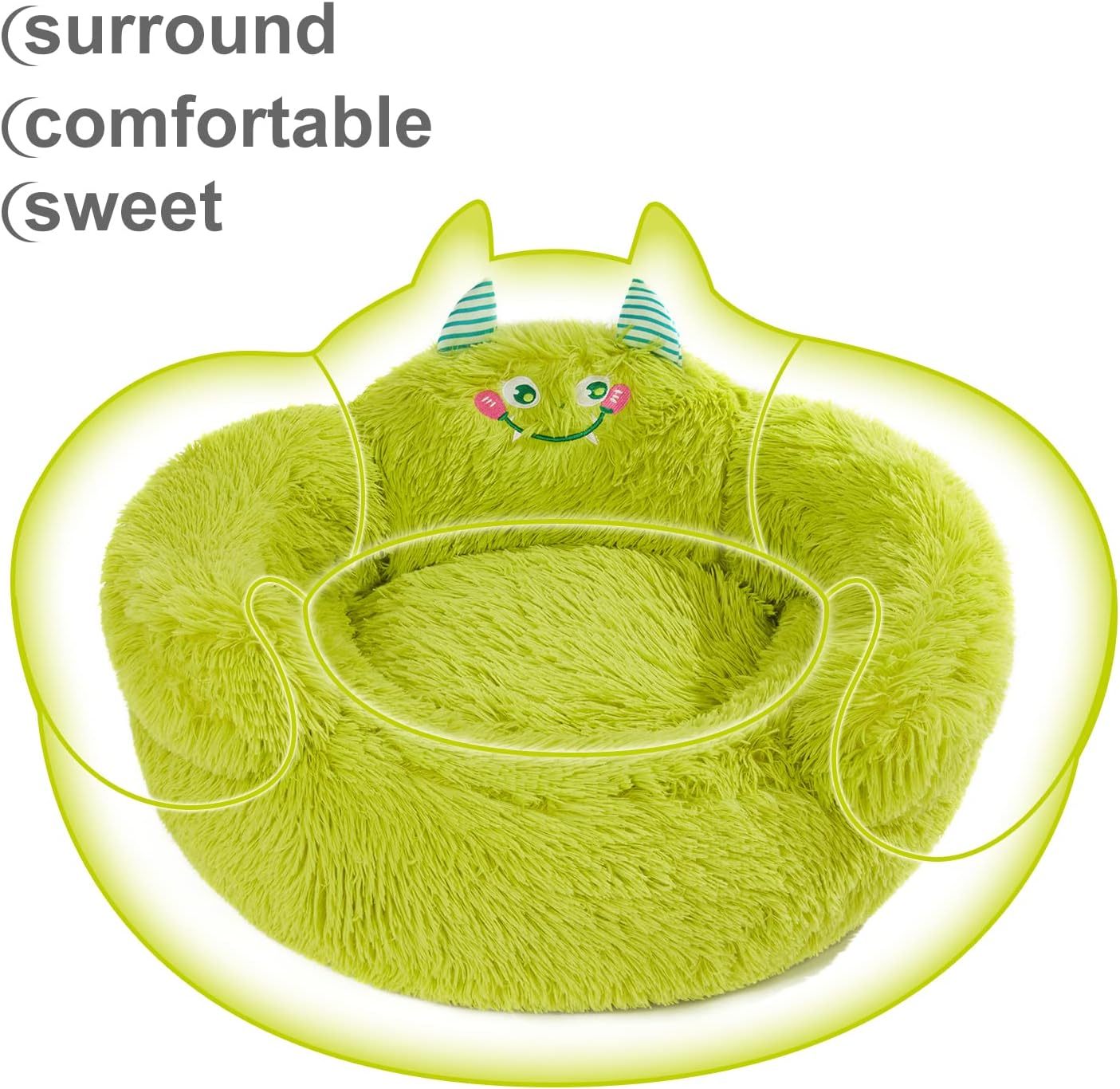 Cute Calming Dog And Cat Bed Indoor High Bolster Donut