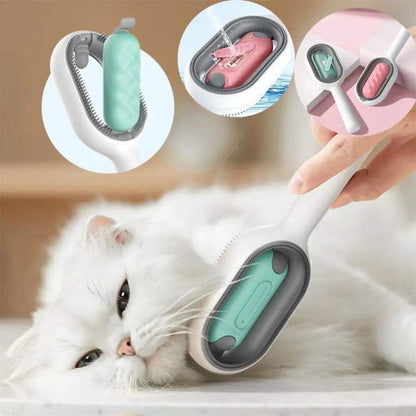 Cat Hair Brush With Water, Sticky Brush For Cats, 4 In-1 Cat Grooming