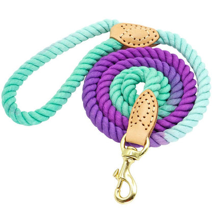 5ft Multi-color cotton pet long leash dog leash