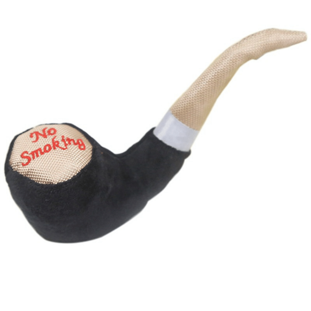 Plush Smoking Pipe Squeaky Dog Toy