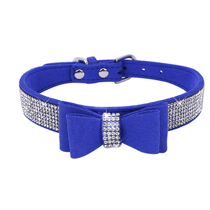 Rhinestone Bow Tie Dog Collar