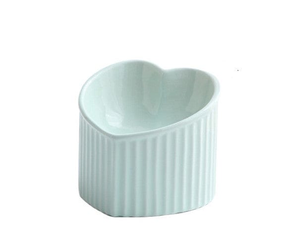 Ceramic Heart Shaped Raised Dog Bowl