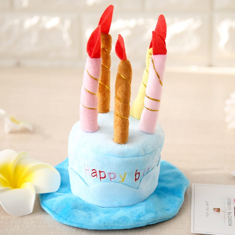 Plush Happy Birthday Cake Dog Hat