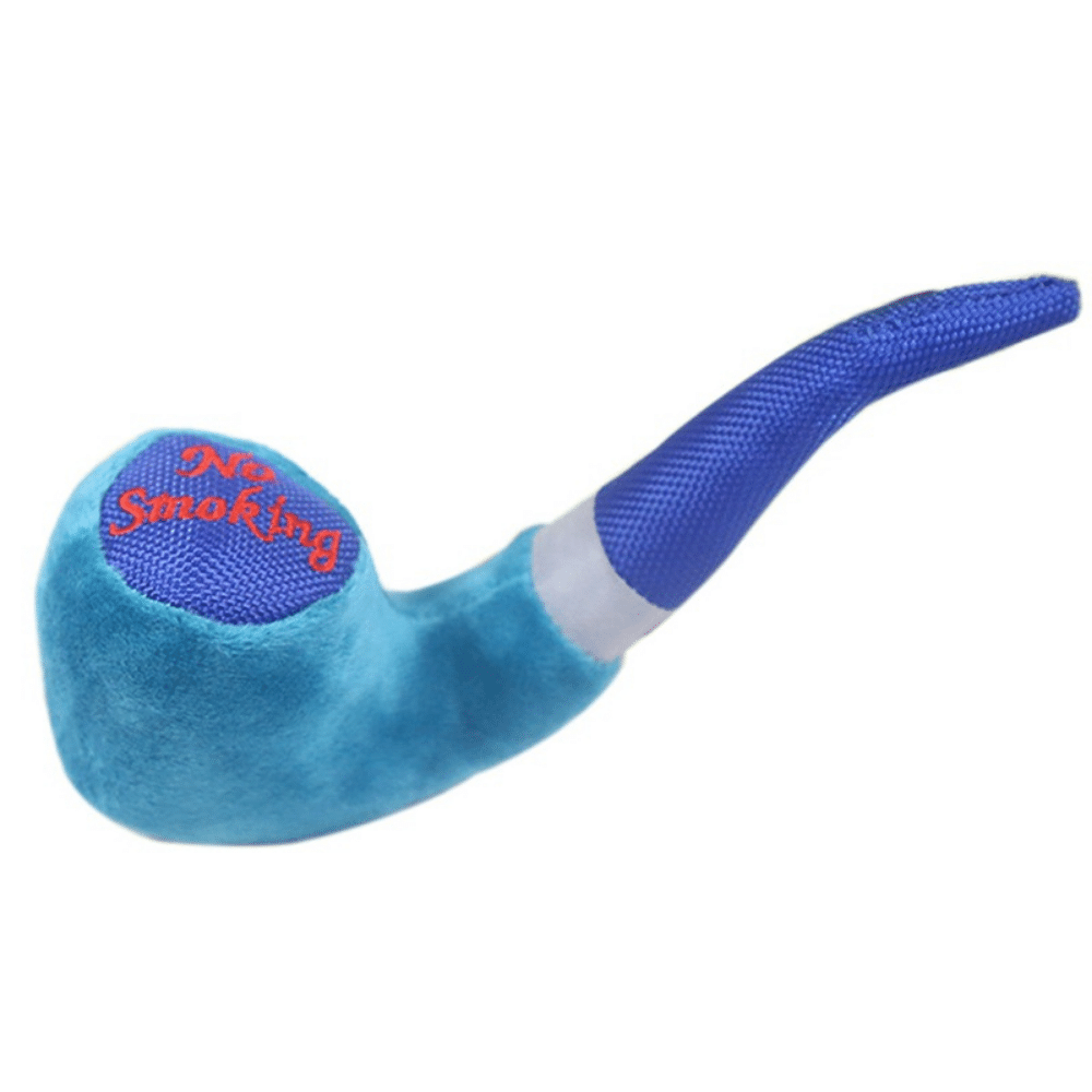 Plush Smoking Pipe Squeaky Dog Toy