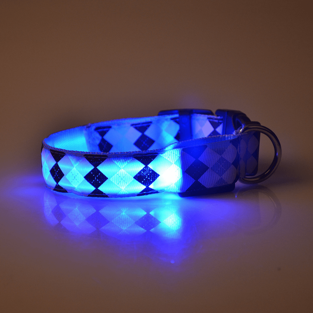 USB Rechargeable LED Flashing Nylon Dog Collar