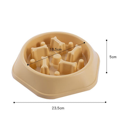 Bone Pattern Slow Feeder Dog Bowl