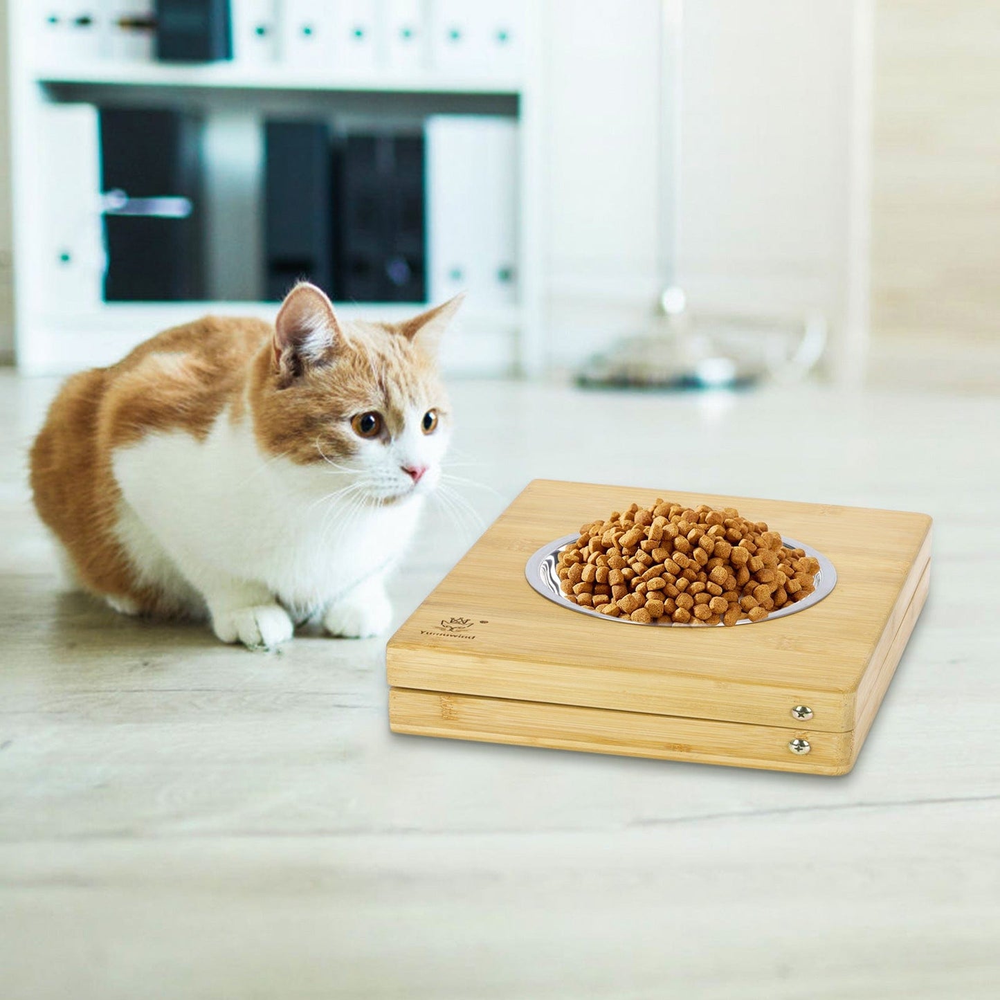 Pet Double Bowl  Stainless Steel Dog  Cat  Rack