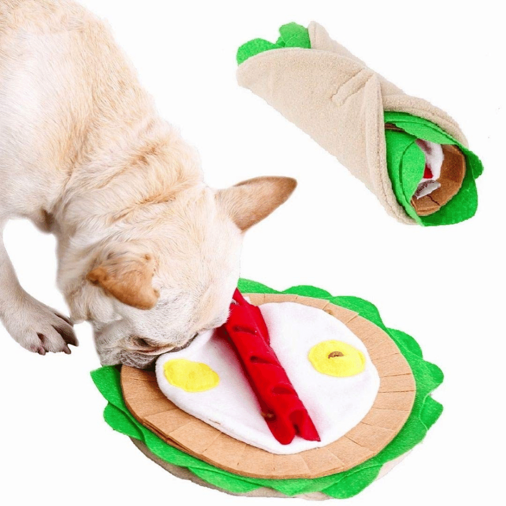 Pet Dog Snuffle Mat Pet Sniffing Training Toy Thin Burrito Design Blanket Fleece Pads Dog Mat Relieve Stress Dog Play Puzzle Toy