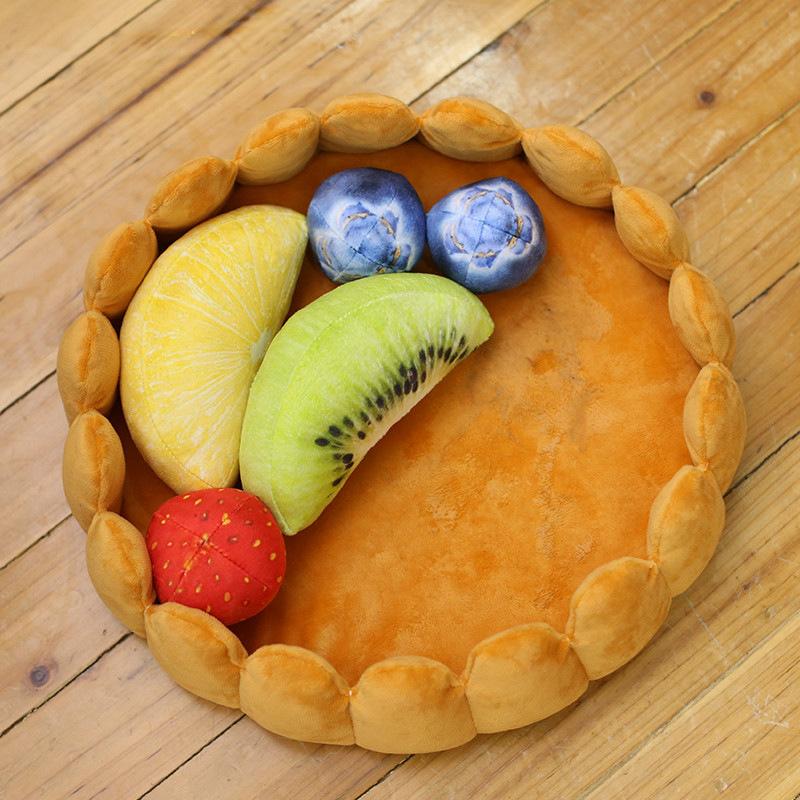 Pet plush cat dog mat kennel cat litter winter warm creative pet mat fruit egg tart bed