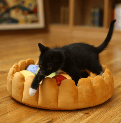 Pet plush cat dog mat kennel cat litter winter warm creative pet mat fruit egg tart bed