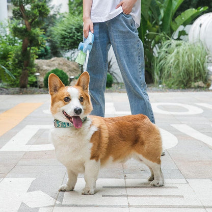 3 in 1 Retractable Dog Leash With Flashlight and Waste Bag Dispenser