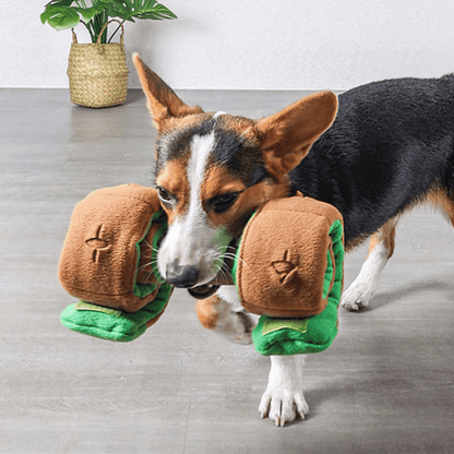 Plush Dumbbell Treat Snuffle Dog Toy