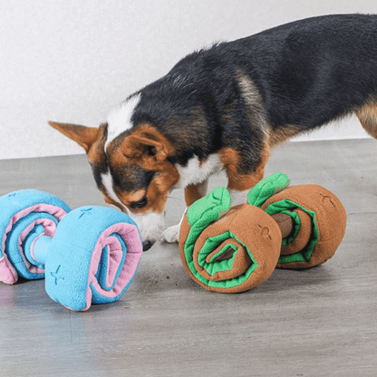 Plush Dumbbell Treat Snuffle Dog Toy