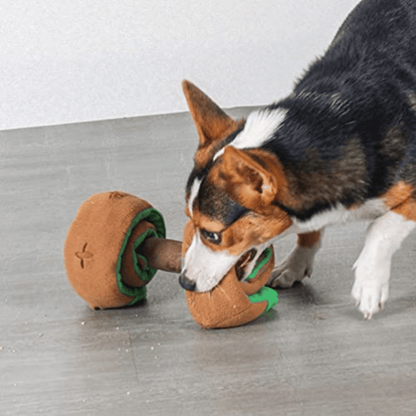 Plush Dumbbell Treat Snuffle Dog Toy