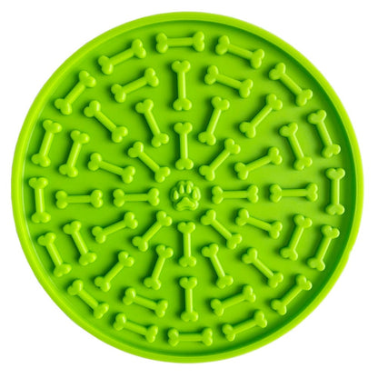 Circle Bone Print Dog Licking Mat