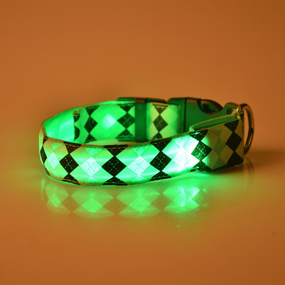 USB Rechargeable LED Flashing Nylon Dog Collar