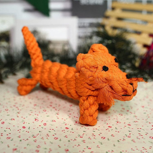 Simulation woven animal cotton rope chewing teeth dog toy