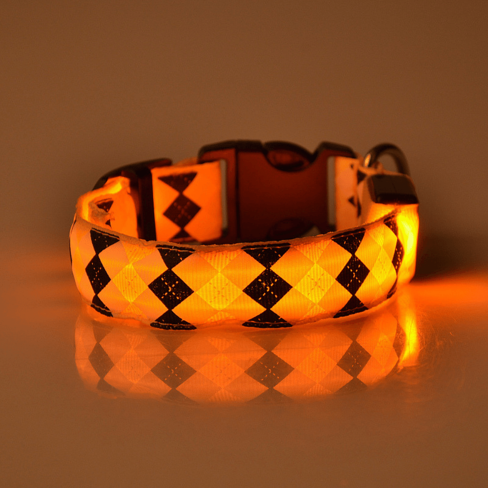 USB Rechargeable LED Flashing Nylon Dog Collar