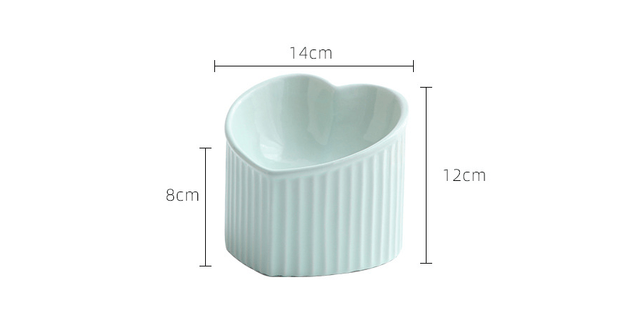 Ceramic Heart Shaped Raised Dog Bowl