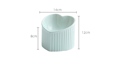 Ceramic Heart Shaped Raised Dog Bowl