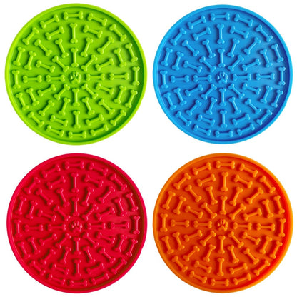 Circle Bone Print Dog Licking Mat