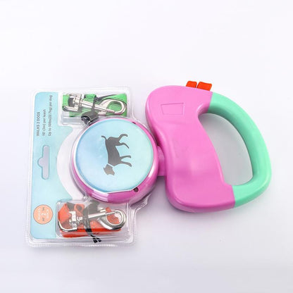 10ft Tangle Free Dual Retractable Dog Leash
