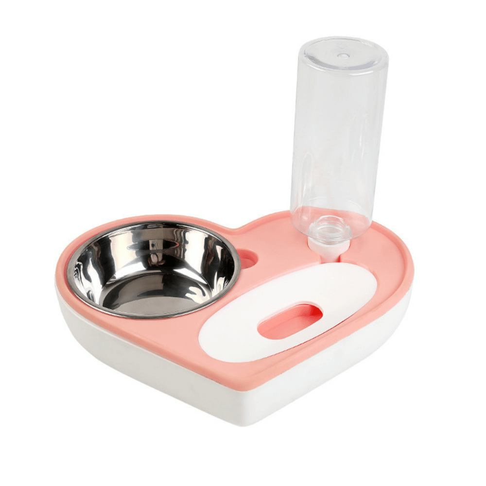 500ml 2-in-1 Heart Shaped Dog Food and Water Bowl
