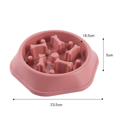Bone Pattern Slow Feeder Dog Bowl