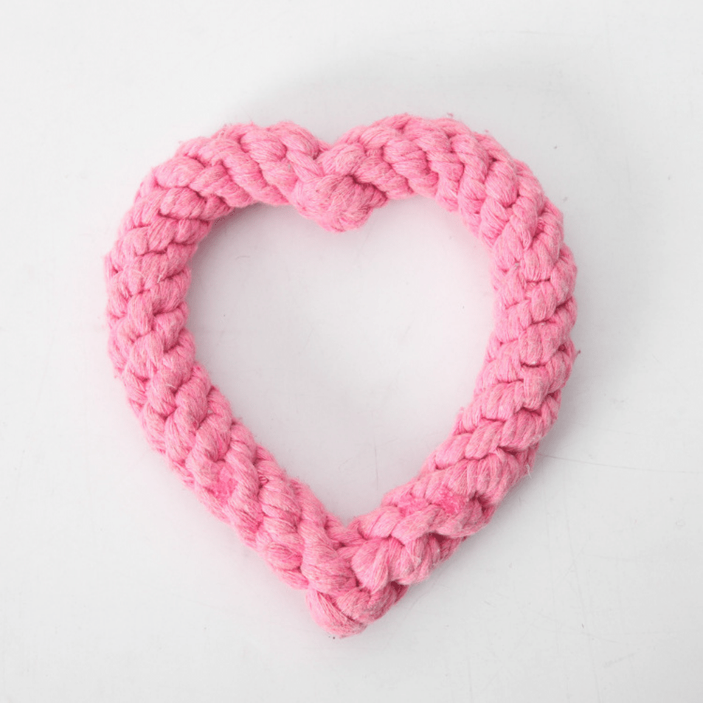 Cotton Heart Shaped Rope Dog Toy