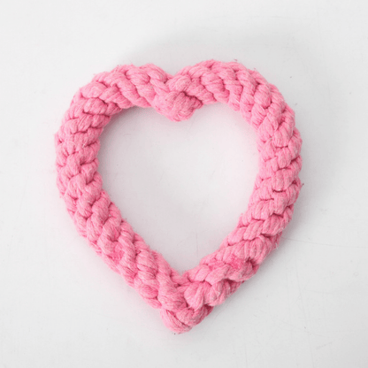 Cotton Heart Shaped Rope Dog Toy