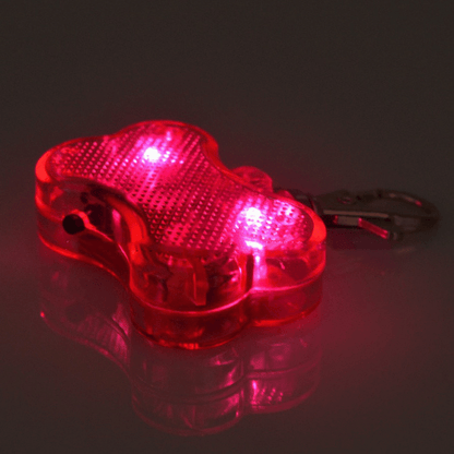 New  LED Dog Bone Shape ID Tag Pet Safety Collar Pendant