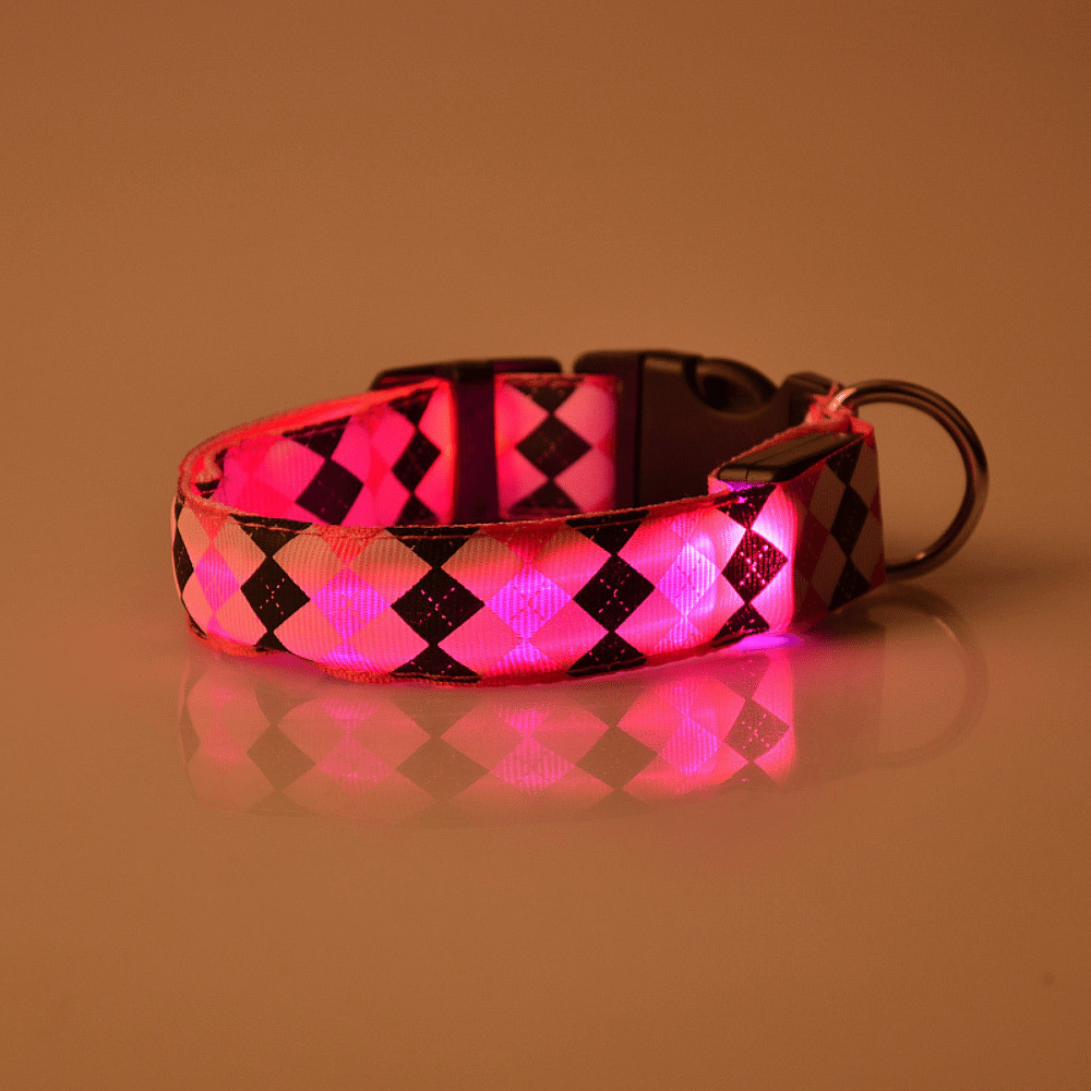 USB Rechargeable LED Flashing Nylon Dog Collar