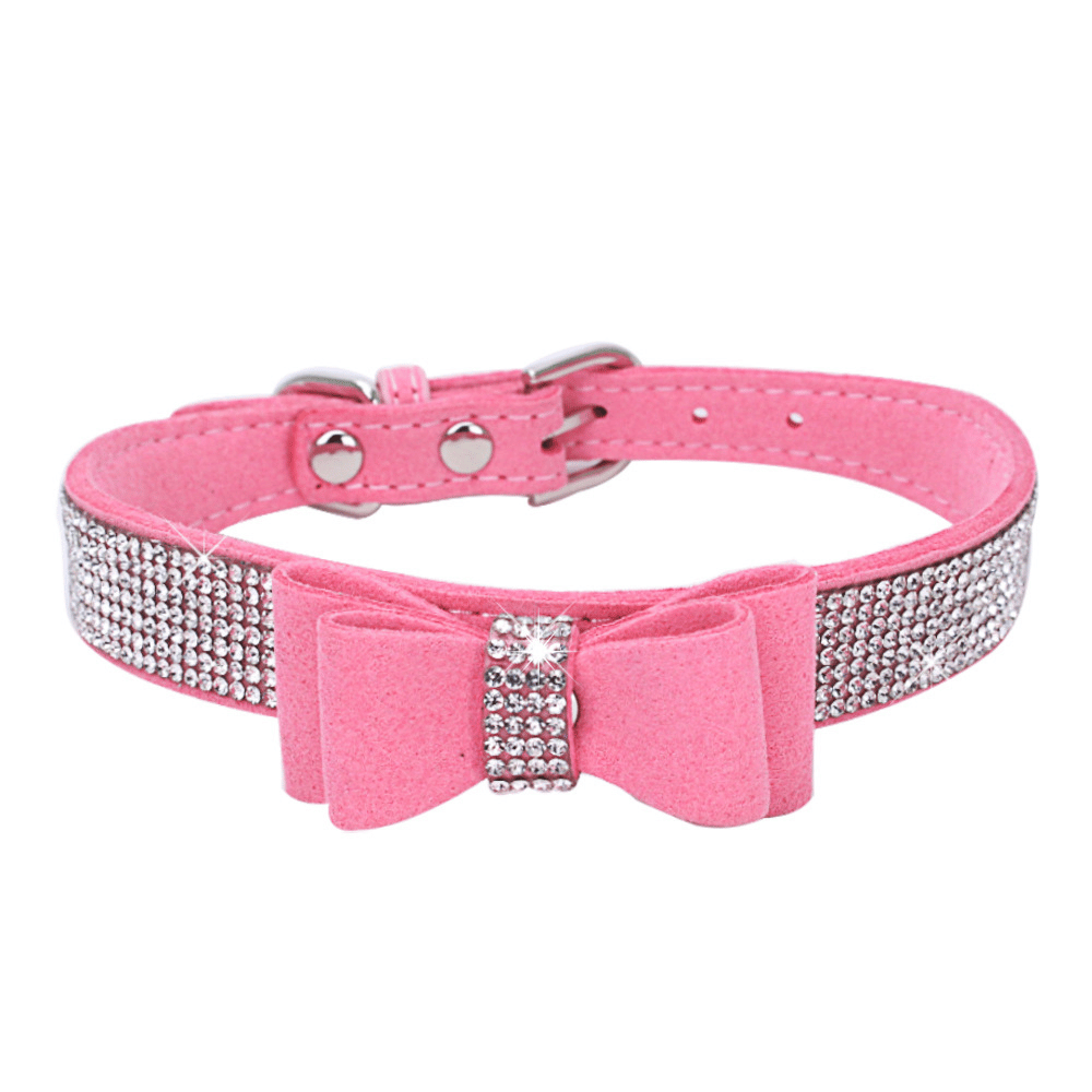 Rhinestone Bow Tie Dog Collar