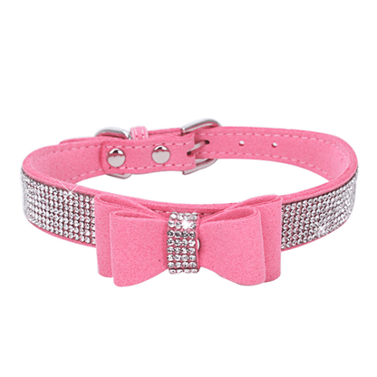 Rhinestone Bow Tie Dog Collar