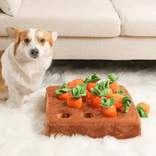 Plush Carrot Harvest Puzzle Snuffle Mat