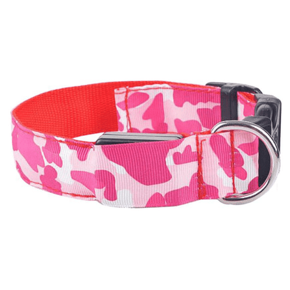 USB Rechargeable LED Flashing Nylon Dog Collar