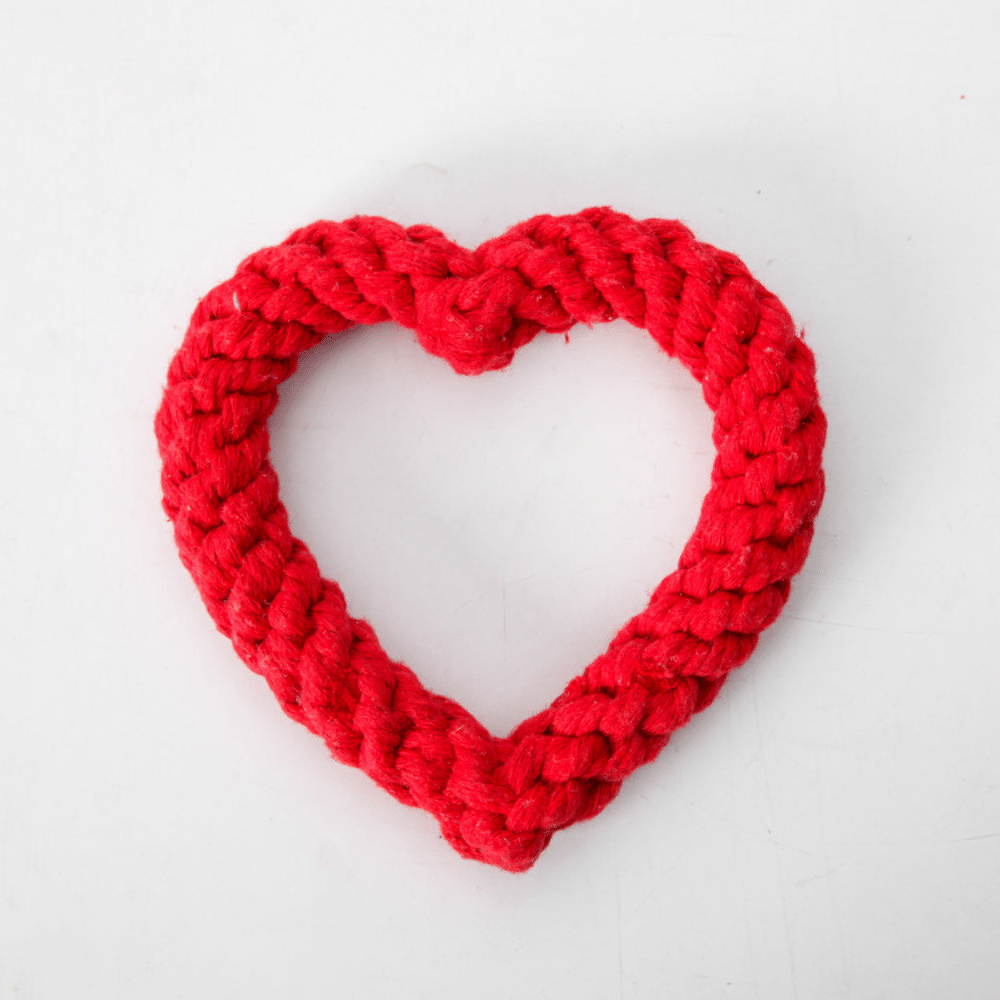 Cotton Heart Shaped Rope Dog Toy