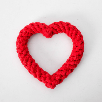 Cotton Heart Shaped Rope Dog Toy