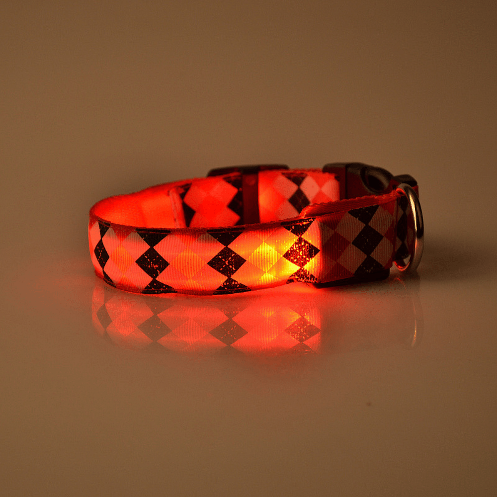 USB Rechargeable LED Flashing Nylon Dog Collar