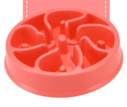 Spiral Print Slow Feeder Dog Bowl