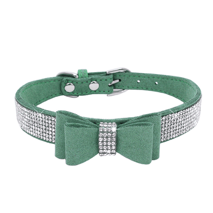 Rhinestone Bow Tie Dog Collar