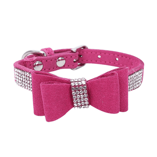 Rhinestone Bow Tie Dog Collar
