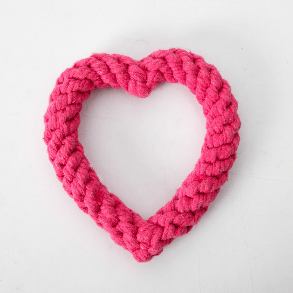 Cotton Heart Shaped Rope Dog Toy