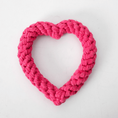 Cotton Heart Shaped Rope Dog Toy